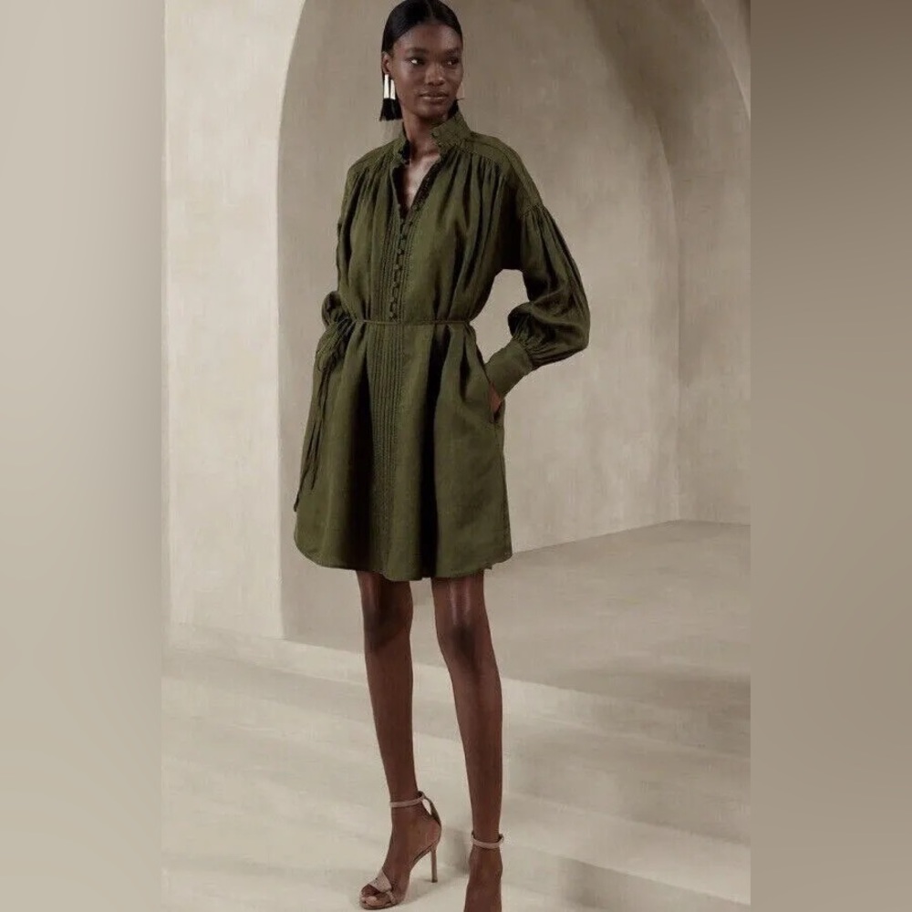 Banana Republic Olive Green Mini Dress